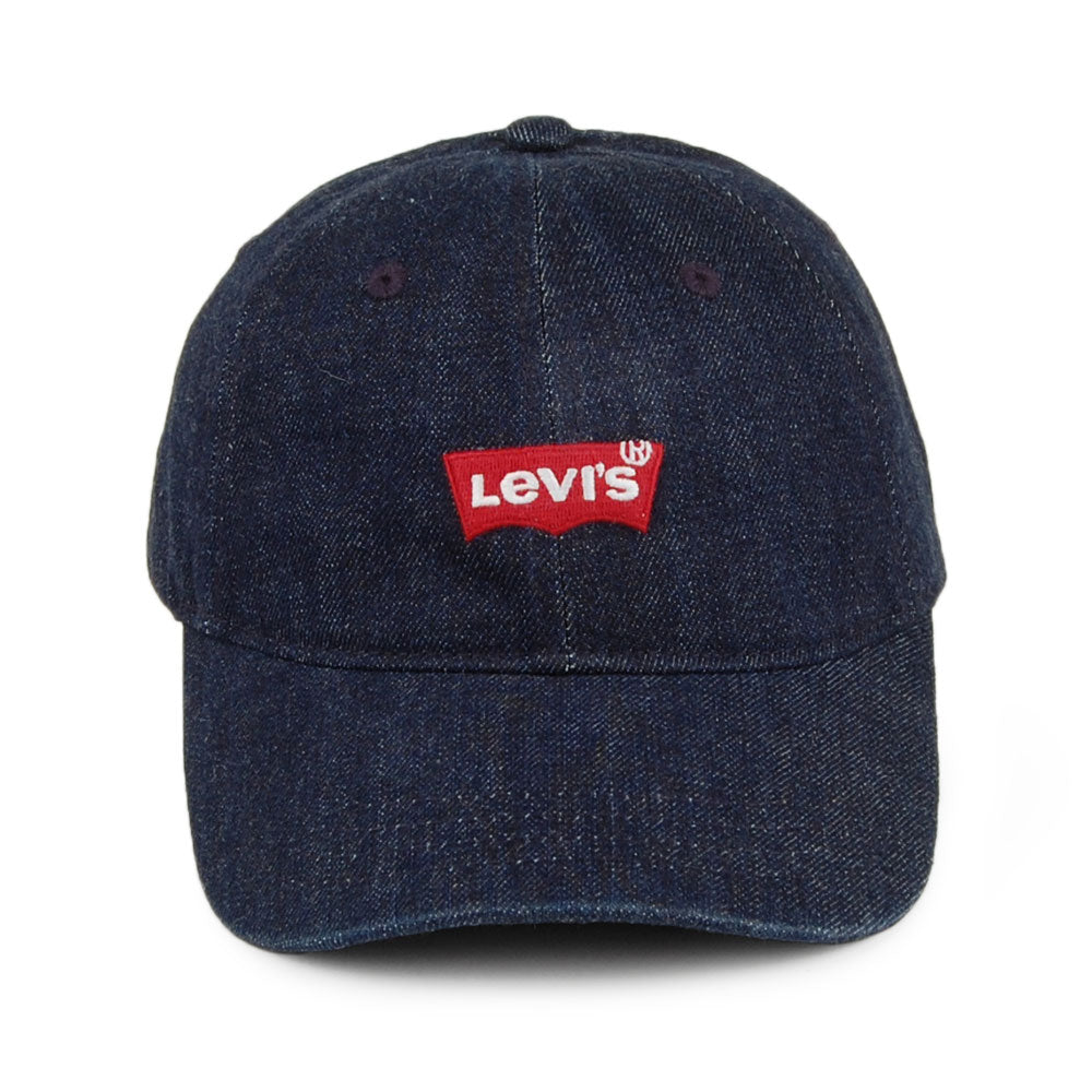 Gorra de béisbol Mid Batwing de tejido vaquero de Levi's - Azul oscuro