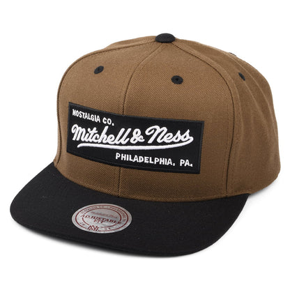 Gorra Snapback Box Logo de Mitchell & Ness - Beige Arena-Negro
