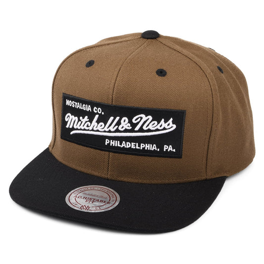 Gorra Snapback Box Logo de Mitchell & Ness - Beige Arena-Negro