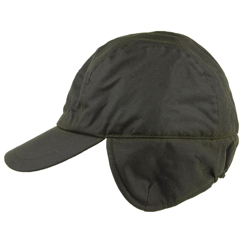 Gorra de béisbol Lumberjack de algodón encerado con orejeras de Failsworth - Verde Oliva