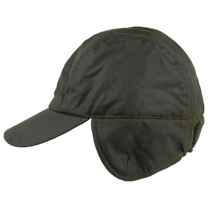 Gorra de béisbol Lumberjack de algodón encerado con orejeras de Failsworth - Verde Oliva