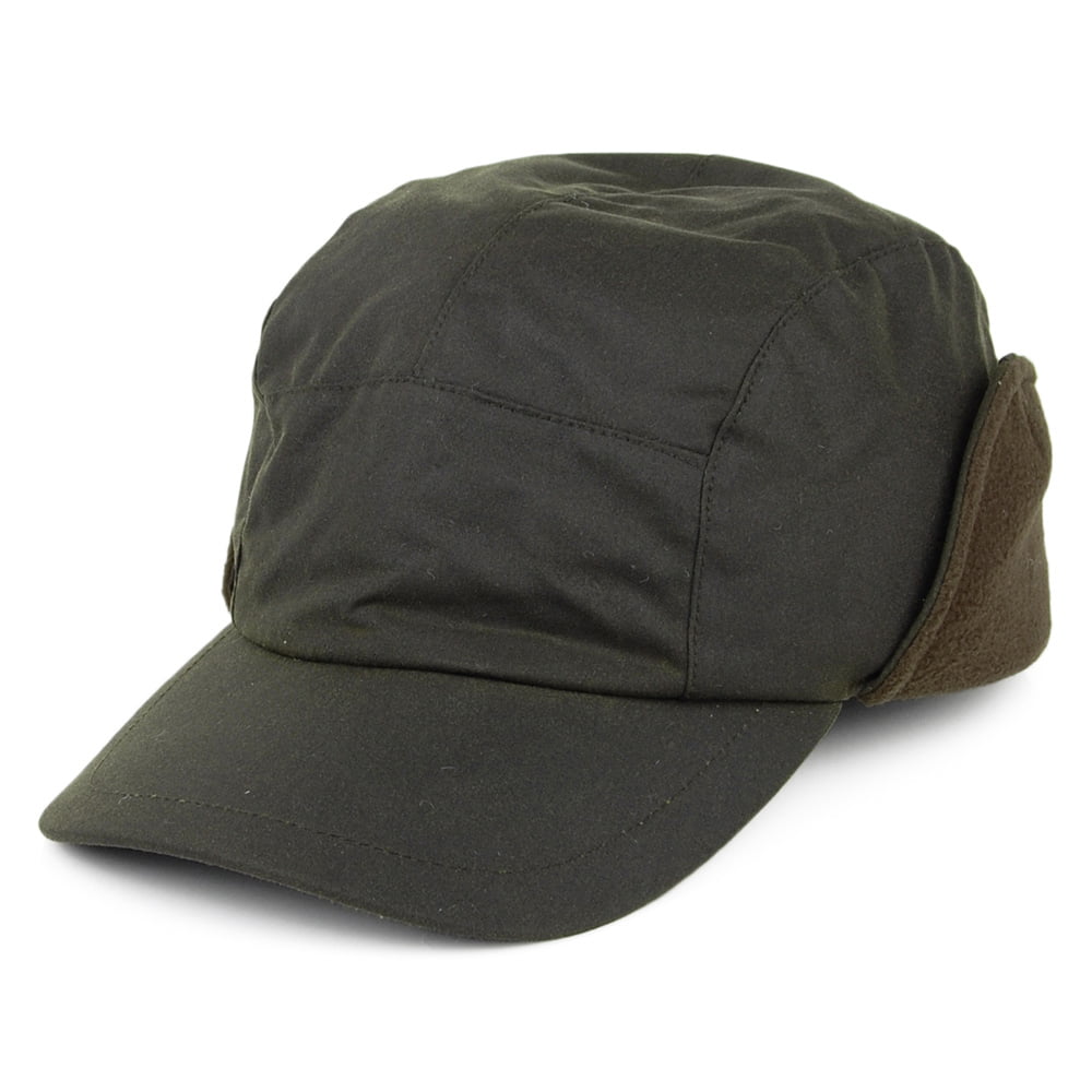 Gorra de béisbol Lumberjack de algodón encerado con orejeras de Failsworth - Verde Oliva