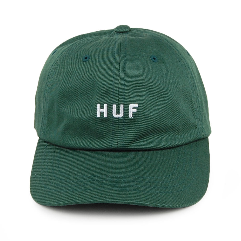 Gorra de béisbol Original Logo visera curvada de algodón de HUF - Verde