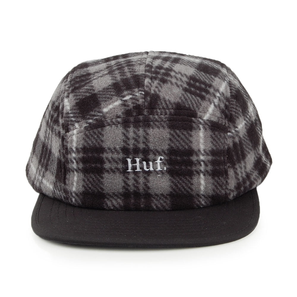 Gorra 5 paneles Boroughs Volley de Forro polar de HUF - Negro-Blanco