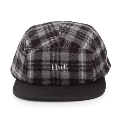 Gorra 5 paneles Boroughs Volley de Forro polar de HUF - Negro-Blanco