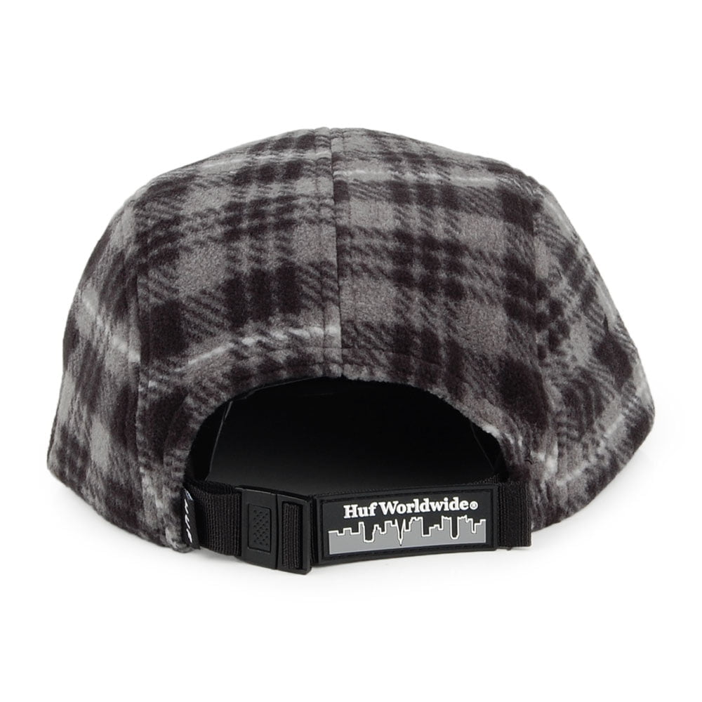 Gorra 5 paneles Boroughs Volley de Forro polar de HUF - Negro-Blanco