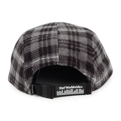 Gorra 5 paneles Boroughs Volley de Forro polar de HUF - Negro-Blanco