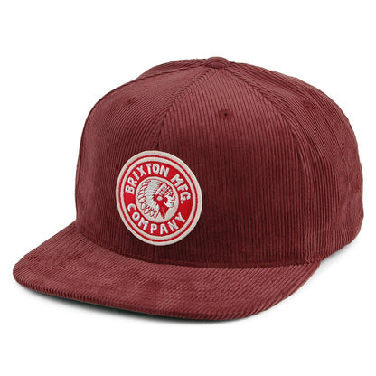 Gorra Snapback Rival de pana de Brixton - Granate