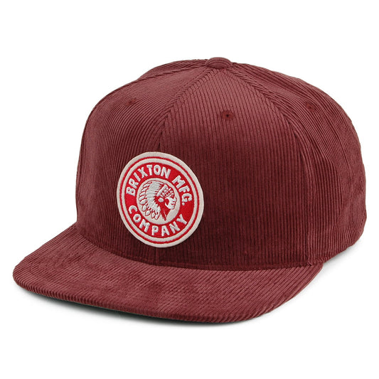 Gorra Snapback Rival de pana de Brixton - Granate