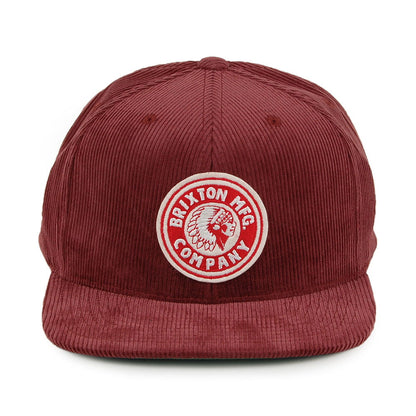 Gorra Snapback Rival de pana de Brixton - Granate