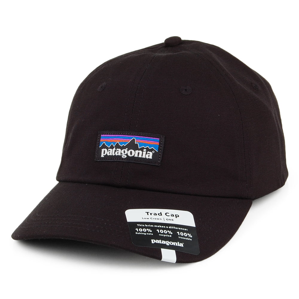 Gorra de béisbol P-6 Label de algodón orgánico de Patagonia - Negro