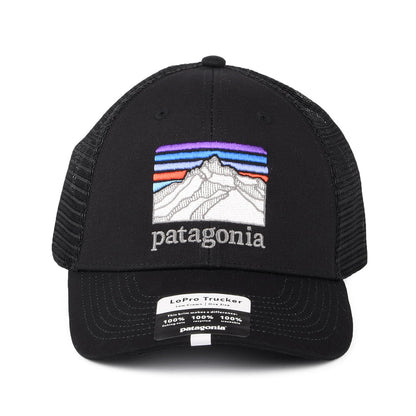 Gorra Trucker Line Logo Ridge LoPro de algodón orgánico de Patagonia - Negro