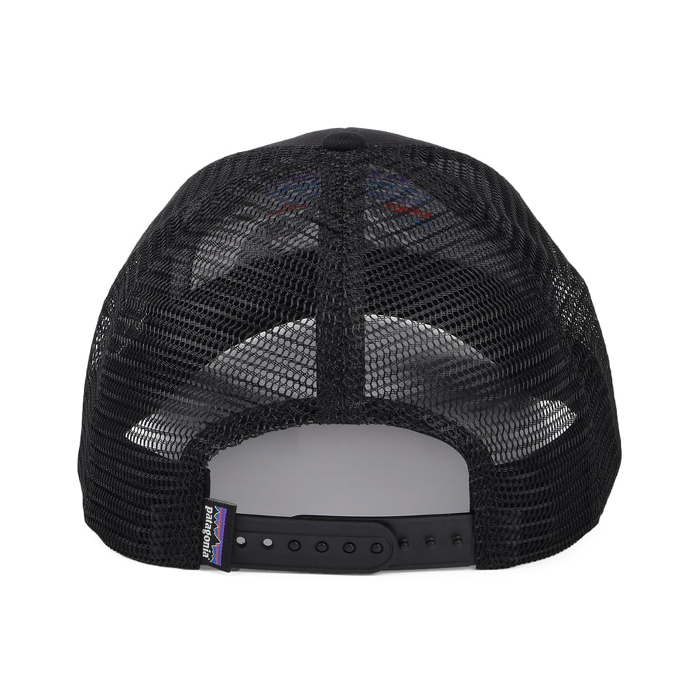 Gorra Trucker Line Logo Ridge LoPro de algodón orgánico de Patagonia - Negro