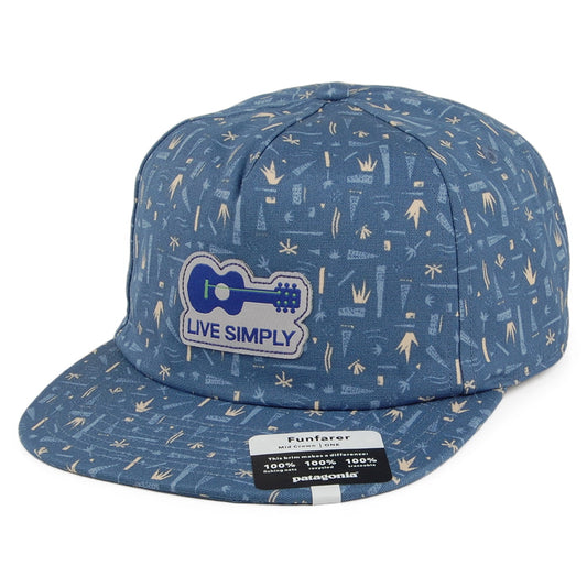 Gorra de béisbol Live Simply Guitar Funfarer de algodón orgánico de Patagonia - Múltiples tonalidades azules