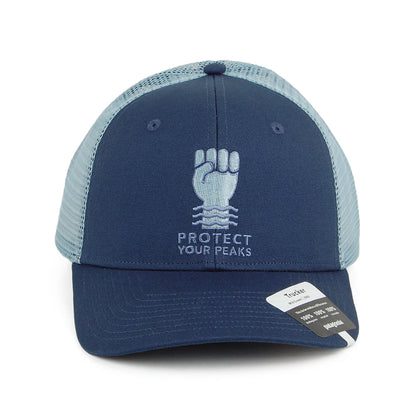 Gorra Trucker Protect Your Peaks de algodón orgánico de Patagonia - Azul