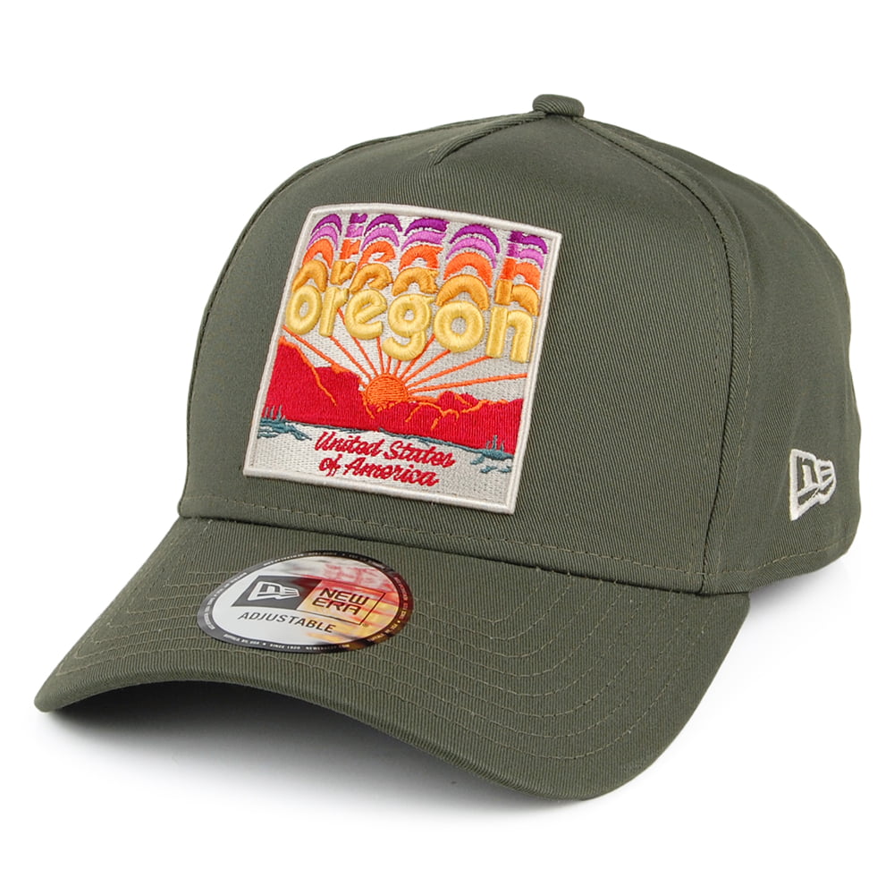 Gorra de béisbol 9FORTY A-Frame Oregon Patch de New Era - Verde Oliva