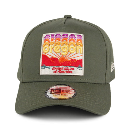 Gorra de béisbol 9FORTY A-Frame Oregon Patch de New Era - Verde Oliva