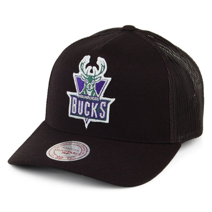 Gorra Trucker Team Logo Milwaukee Bucks de Mitchell & Ness - Negro