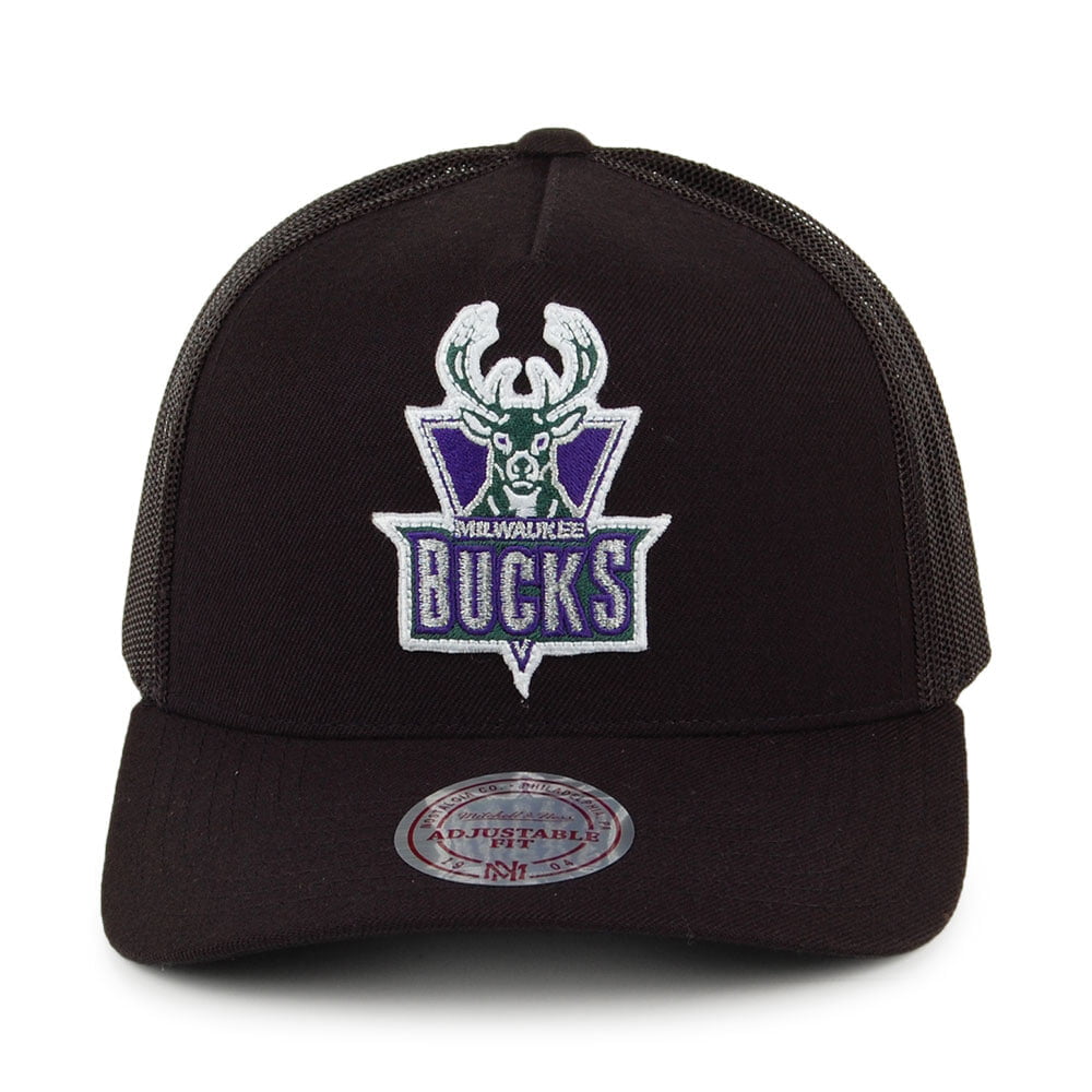 Gorra Trucker Team Logo Milwaukee Bucks de Mitchell & Ness - Negro