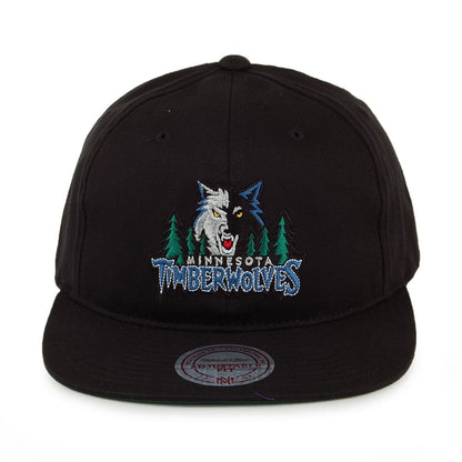 Gorra Snapback Team Logo Deadstock Minnesota Timberwolves de Mitchell & Ness - Negro