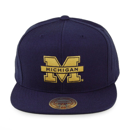 Gorra Snapback Core Wool Solid Michigan Wolverines de Mitchell & Ness - Azul Marino