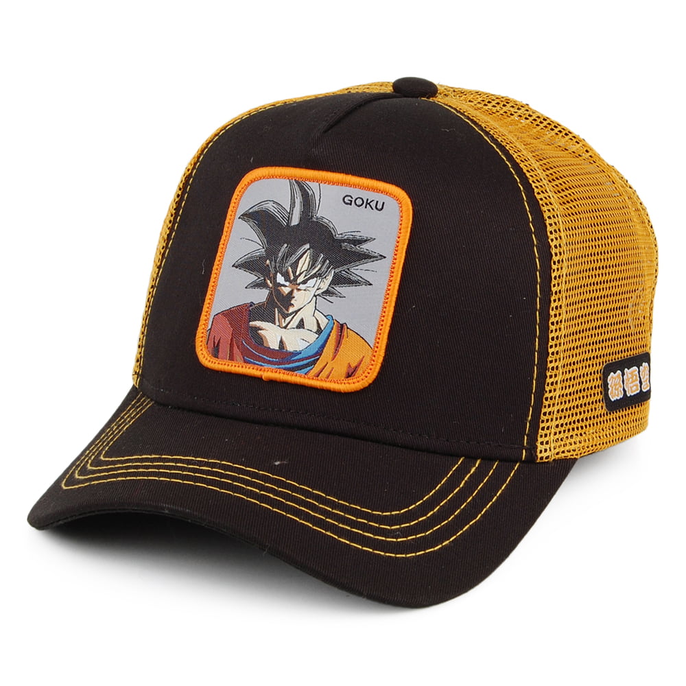 Gorra Trucker Dragon Ball Z Goku de Capslab - Negro-Amarillo