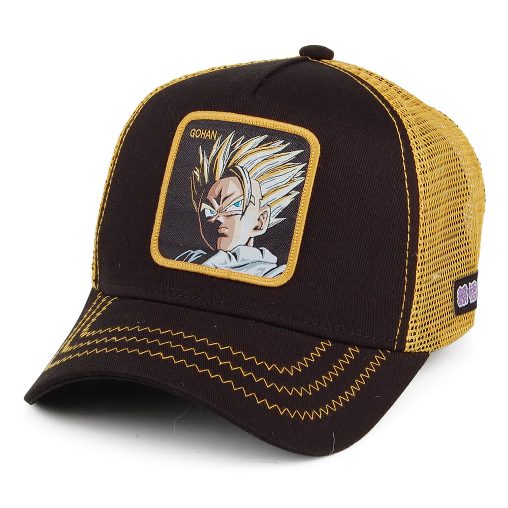 Gorra Trucker Gohan de Capslab - Negro-Amarillo
