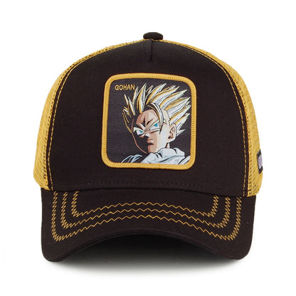 Gorra Trucker Gohan de Capslab - Negro-Amarillo