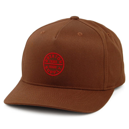 Gorra Snapback Oath 110 Perfil Medio de Brixton - Marrón