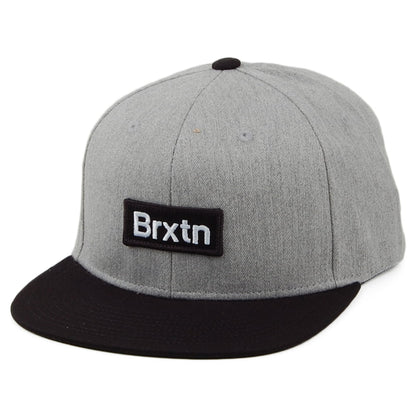 Gorra Snapback Gate III Perfil Medio de Brixton - Gris-Negro