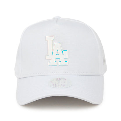 Gorra de béisbol mujeres A-Frame MLB Iridescent Logo L.A. Dodgers de New Era - Blanco