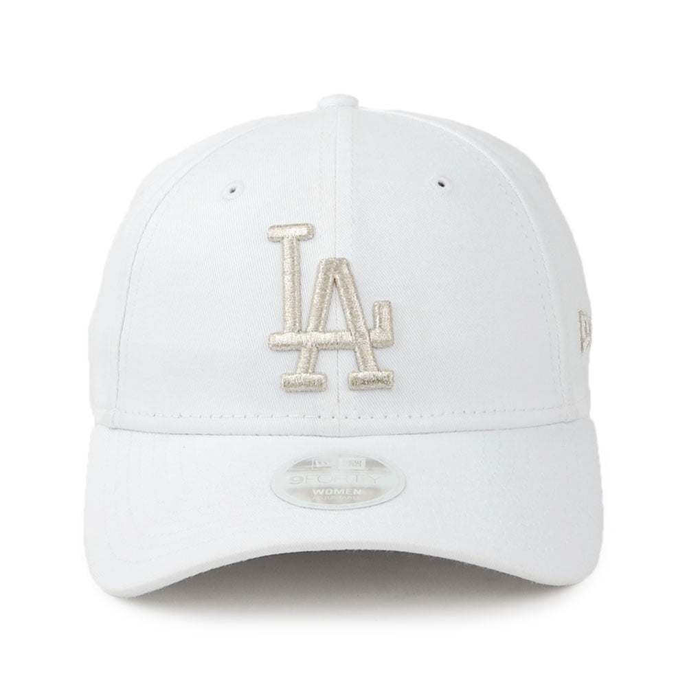 Gorra de béisbol mujeres 9FORTY MLB Metallic L.A. Dodgers de New Era - Blanco-Plateado