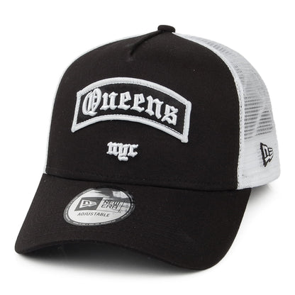 Gorra Trucker A-Frame Borough Queens de New Era - Negro