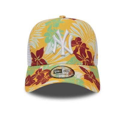 Gorra Trucker MLB Hibiscus Infill New York Yankees de New Era - Múltiples tonalidades amarillas