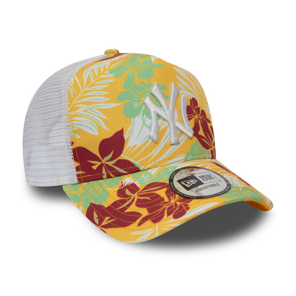 Gorra Trucker MLB Hibiscus Infill New York Yankees de New Era - Múltiples tonalidades amarillas