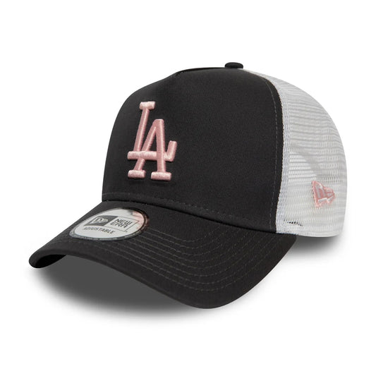 Gorra Trucker MLB League Essential L.A. Dodgers de New Era - Gris-Rosa