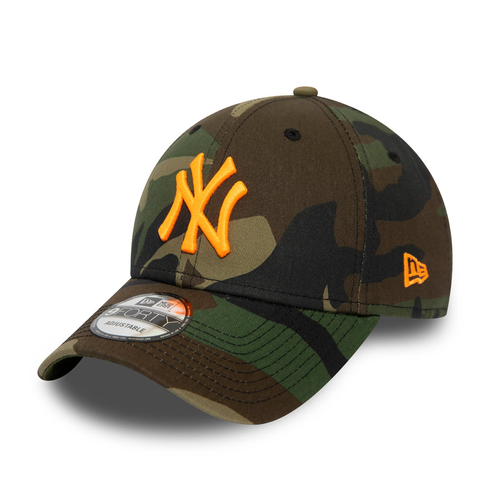 Gorra de béisbol 9FORTY MLB Camo Essential New York Yankees de New Era - Camuflaje-Naranja