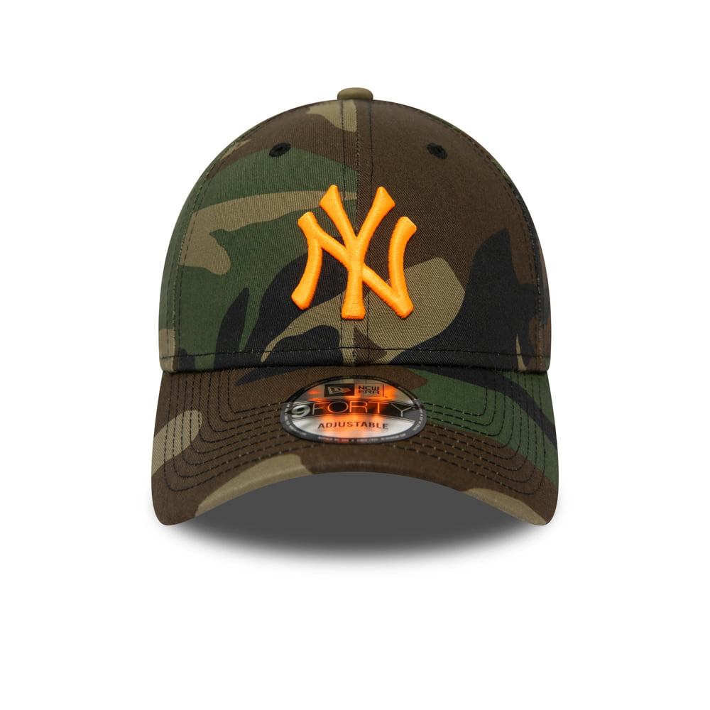 Gorra de béisbol 9FORTY MLB Camo Essential New York Yankees de New Era - Camuflaje-Naranja
