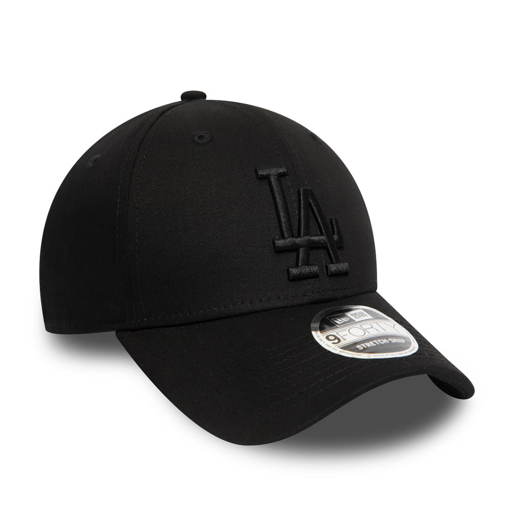 Gorra de béisbol 9FORTY MLB Stretch Snap L.A. Dodgers de New Era - Negro sobre Negro