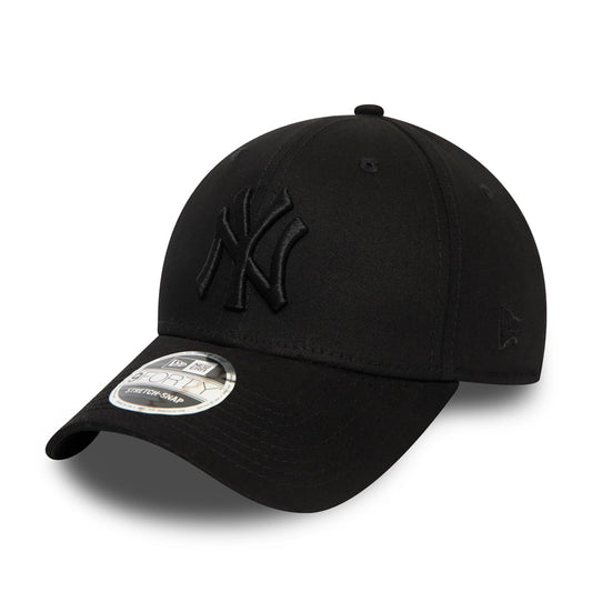 Gorra de béisbol 9FORTY MLB Stretch Snap New York Yankees de New Era - Negro sobre Negro