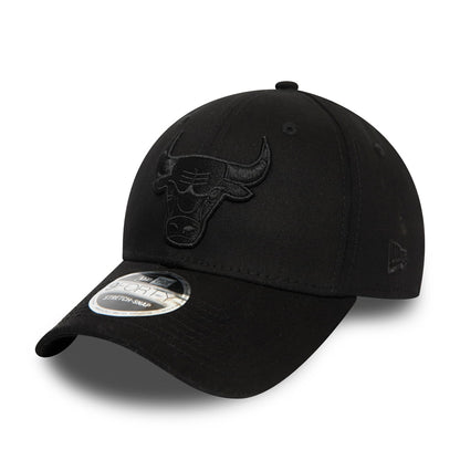 Gorra de béisbol 9FORTY NBA Stretch Snap Chicago Bulls de New Era - Negro sobre Negro