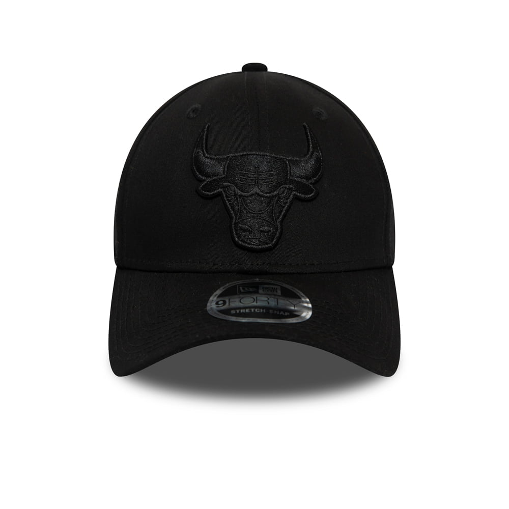 Gorra de béisbol 9FORTY NBA Stretch Snap Chicago Bulls de New Era - Negro sobre Negro