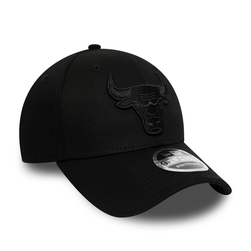 Gorra de béisbol 9FORTY NBA Stretch Snap Chicago Bulls de New Era - Negro sobre Negro