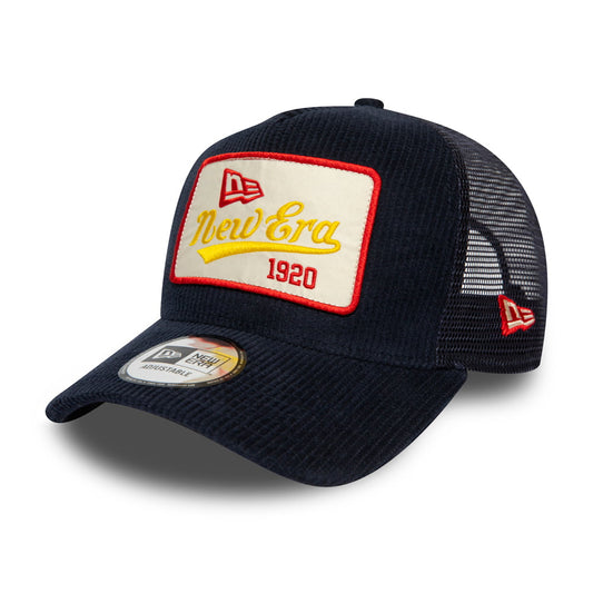 Gorra Trucker de pana Fabric Patch de New Era - Azul Marino