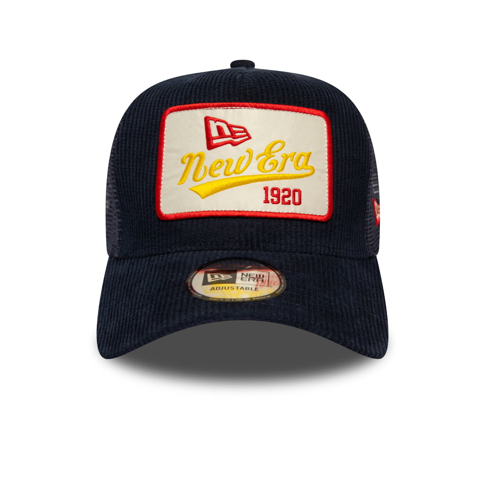 Gorra Trucker de pana Fabric Patch de New Era - Azul Marino