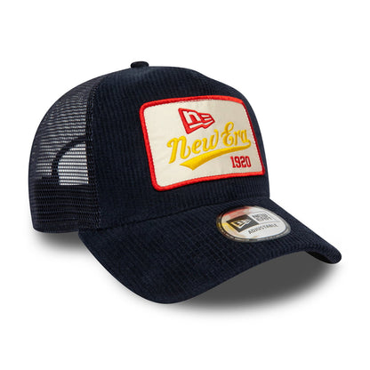Gorra Trucker de pana Fabric Patch de New Era - Azul Marino