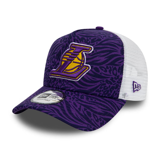 Gorra Trucker NBA Animal Print L.A. Lakers de New Era - Morado
