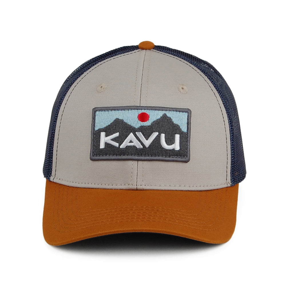 Gorra Trucker Above Standard de sarga de algodón de Kavu - Gris-Beige Arena