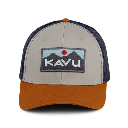 Gorra Trucker Above Standard de sarga de algodón de Kavu - Gris-Beige Arena
