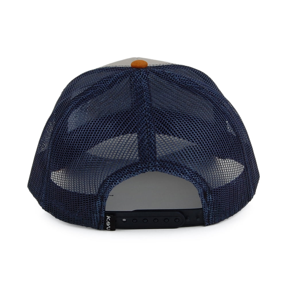 Gorra Trucker Above Standard de sarga de algodón de Kavu - Gris-Beige Arena
